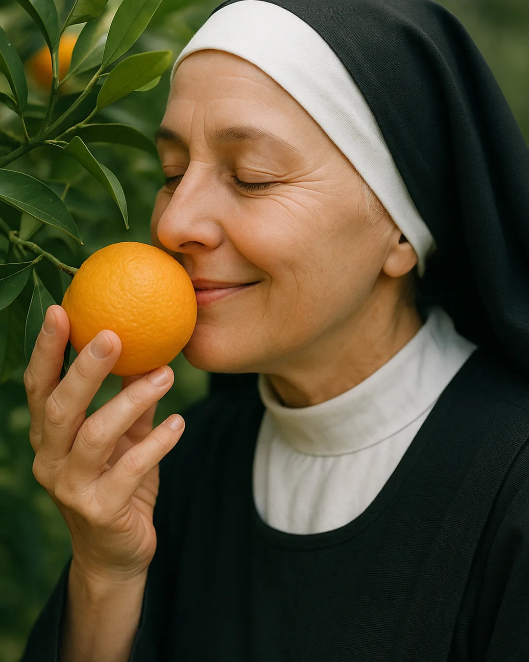 A painting of a bottle of Odor Exorcism in the Garden of Eden.