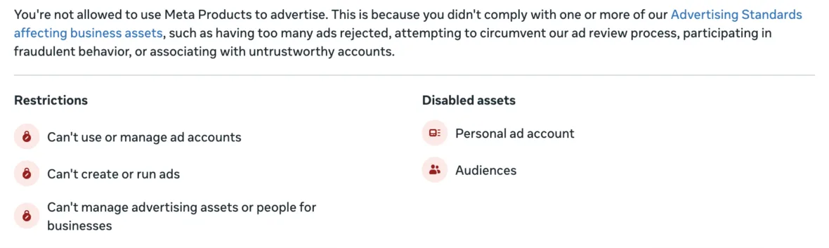 Zuck sucks: BS reasons for not being allowed to advertising on FB.